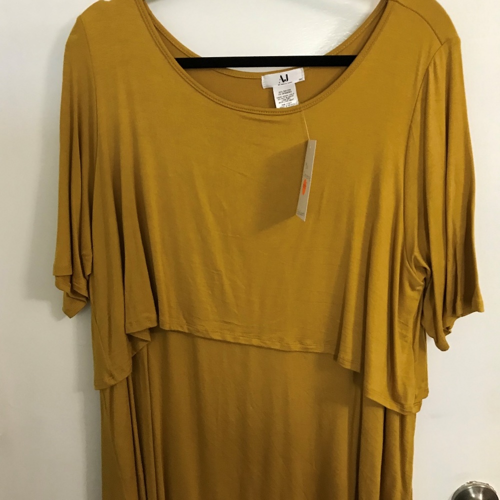 Mustard colored two tier top